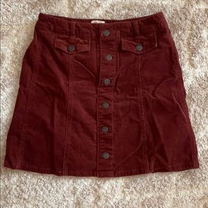 Maroon Corduroy Skirt